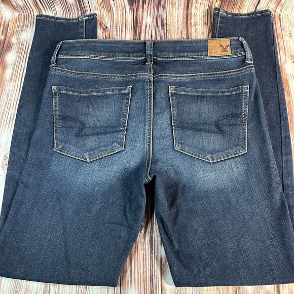 American Eagle SUPER SKINNY Womens Size 6 Mid Rise Blue Jeans Denim Pants 29x29 - Picture 5 of 11